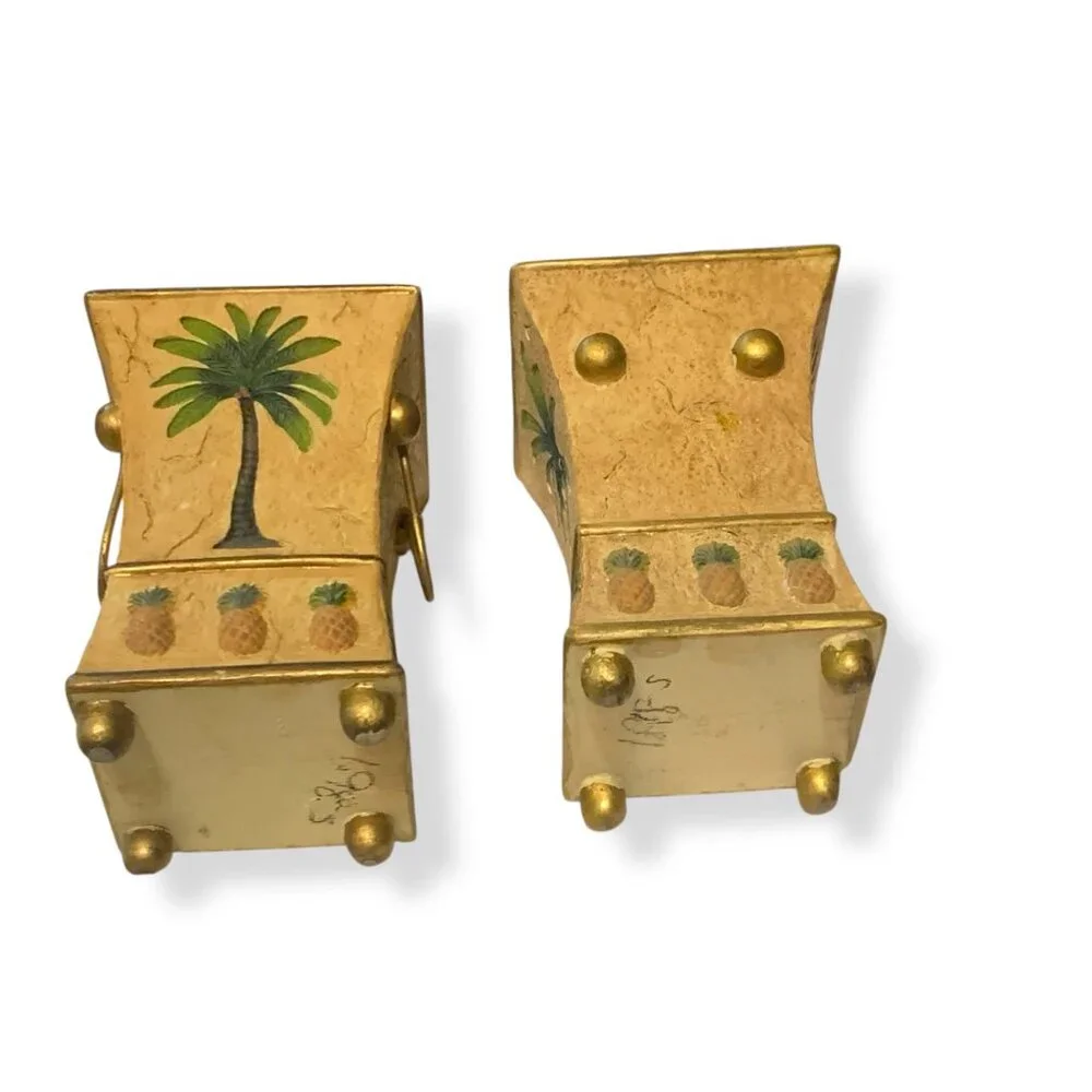 Palm Tree Pineapple Tooth Brush Holder‎ & Cup Tropical Decor MCM Y2K